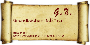 Grundbecher Nóra névjegykártya